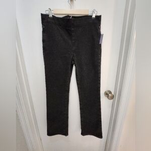Nydj sunwashed black pull on wide leg jeans sz M new with partial tag